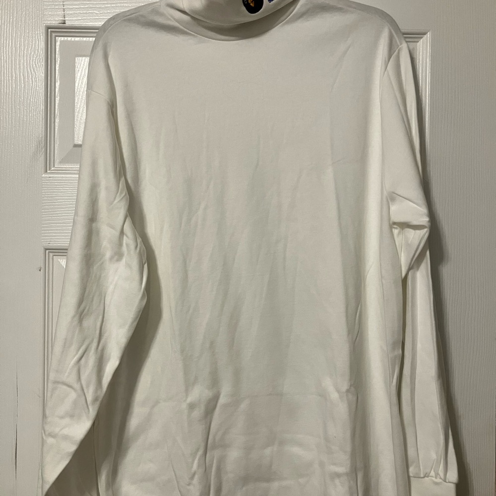 Vintage 90 Bud Ice Beware the Penguins Long Sleeve White Mens L Turtleneck